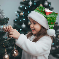 Tajikistan Christmas Santa Hat with Santa Hat Eagle Green Snowflake Pattern and Holiday Design - Wonder Print Shop