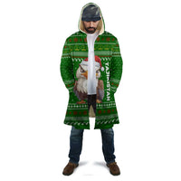 Tajikistan Christmas Cloak with Santa Hat Eagle Green Snowflake Pattern and Holiday Design - Wonder Print Shop