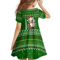 Tajikistan Christmas Family Matching Puletasi and Hawaiian Shirt with Santa Hat Eagle Green Snowflake Pattern and Holiday Design - Wonder Print Shop