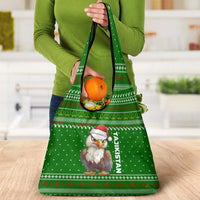 Tajikistan Christmas Grocery Bag with Santa Hat Eagle Green Snowflake Pattern and Holiday Design - Wonder Print Shop