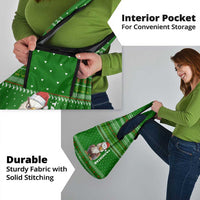 Tajikistan Christmas Grocery Bag with Santa Hat Eagle Green Snowflake Pattern and Holiday Design - Wonder Print Shop