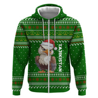 Tajikistan Christmas Hoodie with Santa Hat Eagle Green Snowflake Pattern and Holiday Design - Wonder Print Shop