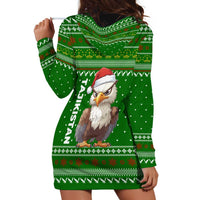 Tajikistan Christmas Hoodie Dress with Santa Hat Eagle Green Snowflake Pattern and Holiday Design - Wonder Print Shop