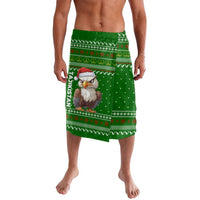 Tajikistan Christmas Lavalava with Santa Hat Eagle Green Snowflake Pattern and Holiday Design - Wonder Print Shop