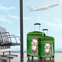Tajikistan Christmas Luggage Cover with Santa Hat Eagle Green Snowflake Pattern and Holiday Design - Wonder Print Shop