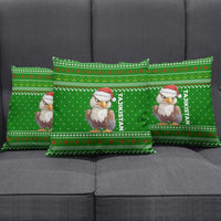Tajikistan Christmas Pillow Cover with Santa Hat Eagle Green Snowflake Pattern and Holiday Design - Wonder Print Shop