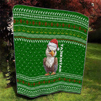 Tajikistan Christmas Quilt with Santa Hat Eagle Green Snowflake Pattern and Holiday Design - Wonder Print Shop