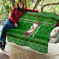 Tajikistan Christmas Quilt with Santa Hat Eagle Green Snowflake Pattern and Holiday Design - Wonder Print Shop