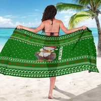 Tajikistan Christmas Sarong with Santa Hat Eagle Green Snowflake Pattern and Holiday Design - Wonder Print Shop