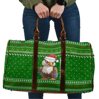 Tajikistan Christmas Travel Bag with Santa Hat Eagle Green Snowflake Pattern and Holiday Design - Wonder Print Shop