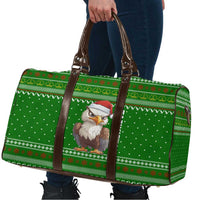 Tajikistan Christmas Travel Bag with Santa Hat Eagle Green Snowflake Pattern and Holiday Design - Wonder Print Shop