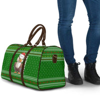 Tajikistan Christmas Travel Bag with Santa Hat Eagle Green Snowflake Pattern and Holiday Design - Wonder Print Shop