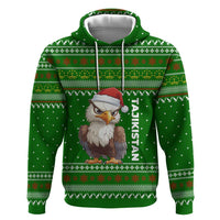 Tajikistan Christmas Zip Hoodie with Santa Hat Eagle Green Snowflake Pattern and Holiday Design - Wonder Print Shop