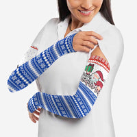Paraguay Christmas Arm Sleeves with Red-White-Blue Design, National Seal, and Santa Motif - Wonder Print Shop
