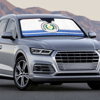 Paraguay Christmas Auto Sun Shade with Red-White-Blue Design, National Seal, and Santa Motif - Wonder Print Shop