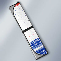 Paraguay Christmas Auto Sun Shade with Red-White-Blue Design, National Seal, and Santa Motif - Wonder Print Shop