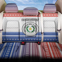 Paraguay Christmas Back Car Seat Cover with Red-White-Blue Design, National Seal, and Santa Motif - Wonder Print Shop