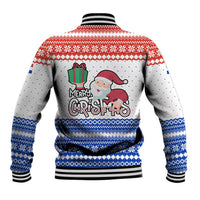 Paraguay Christmas Baseball Jacket with Red-White-Blue Design, National Seal, and Santa Motif - Wonder Print Shop