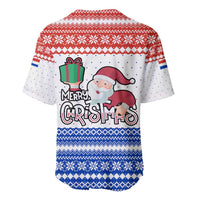 Paraguay Christmas Baseball Jersey with Red-White-Blue Design, National Seal, and Santa Motif - Wonder Print Shop