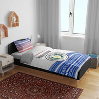 Paraguay Christmas Bedding Set with Red-White-Blue Design, National Seal, and Santa Motif - Wonder Print Shop