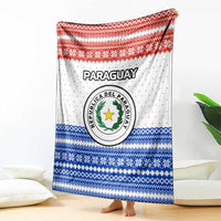 Paraguay Christmas Blanket with Red-White-Blue Design, National Seal, and Santa Motif - Wonder Print Shop