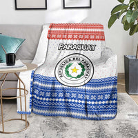 Paraguay Christmas Blanket with Red-White-Blue Design, National Seal, and Santa Motif - Wonder Print Shop