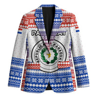 Paraguay Christmas Blazer with Red-White-Blue Design, National Seal, and Santa Motif - Wonder Print Shop