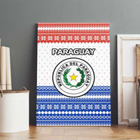 Paraguay Christmas Canvas Wall Art with Red-White-Blue Design, National Seal, and Santa Motif - Wonder Print Shop