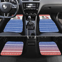 Paraguay Christmas Car Mats with Red-White-Blue Design, National Seal, and Santa Motif - Wonder Print Shop