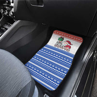 Paraguay Christmas Car Mats with Red-White-Blue Design, National Seal, and Santa Motif - Wonder Print Shop