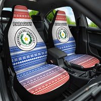 Paraguay Christmas Car Seat Cover with Red-White-Blue Design, National Seal, and Santa Motif - Wonder Print Shop