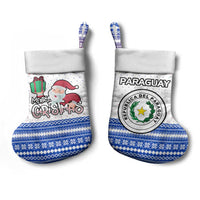 Paraguay Christmas Stocking with Red-White-Blue Design, National Seal, and Santa Motif - Wonder Print Shop