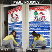 Paraguay Christmas Door Cover with Red-White-Blue Design, National Seal, and Santa Motif - Wonder Print Shop