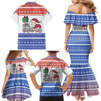 Paraguay Christmas Family Matching Mermaid Dress and Hawaiian Shirt with Red-White-Blue Design, National Seal, and Santa Motif - Wonder Print Shop