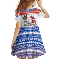 Paraguay Christmas Family Matching Off The Shoulder Long Sleeve Dress and Hawaiian Shirt with Red-White-Blue Design, National Seal, and Santa Motif - Wonder Print Shop