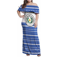 Paraguay Christmas Family Matching Off Shoulder Maxi Dress and Hawaiian Shirt with Red-White-Blue Design, National Seal, and Santa Motif - Wonder Print Shop