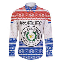 Paraguay Christmas Family Matching Puletasi and Hawaiian Shirt with Red-White-Blue Design, National Seal, and Santa Motif - Wonder Print Shop