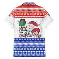 Paraguay Christmas Family Matching Summer Maxi Dress and Hawaiian Shirt with Red-White-Blue Design, National Seal, and Santa Motif - Wonder Print Shop