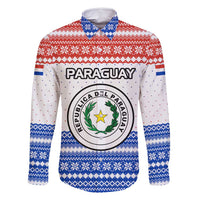 Paraguay Christmas Family Matching Summer Maxi Dress and Hawaiian Shirt with Red-White-Blue Design, National Seal, and Santa Motif - Wonder Print Shop
