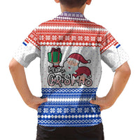 Paraguay Christmas Family Matching Tank Maxi Dress and Hawaiian Shirt with Red-White-Blue Design, National Seal, and Santa Motif - Wonder Print Shop