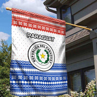 Paraguay Christmas Garden Flag with Red-White-Blue Design, National Seal, and Santa Motif - Wonder Print Shop