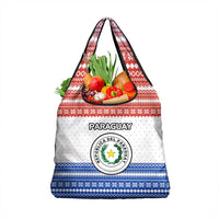 Paraguay Christmas Grocery Bag with Red-White-Blue Design, National Seal, and Santa Motif - Wonder Print Shop