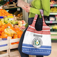 Paraguay Christmas Grocery Bag with Red-White-Blue Design, National Seal, and Santa Motif - Wonder Print Shop