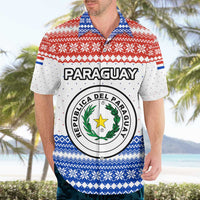 Paraguay Christmas Hawaiian Shirt with Red-White-Blue Design, National Seal, and Santa Motif - Wonder Print Shop