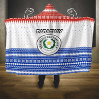 Paraguay Christmas Hooded Blanket with Red-White-Blue Design, National Seal, and Santa Motif - Wonder Print Shop
