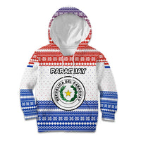 Paraguay Christmas Kid Hoodie with Red-White-Blue Design, National Seal, and Santa Motif - Wonder Print Shop