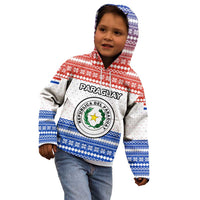 Paraguay Christmas Kid Hoodie with Red-White-Blue Design, National Seal, and Santa Motif - Wonder Print Shop