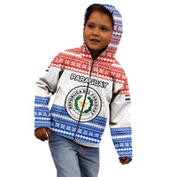 Paraguay Christmas Kid Hoodie with Red-White-Blue Design, National Seal, and Santa Motif - Wonder Print Shop