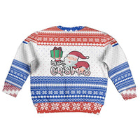 Paraguay Christmas Kid Ugly Christmas Sweater with Red-White-Blue Design, National Seal, and Santa Motif - Wonder Print Shop