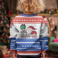 Paraguay Christmas Kid Ugly Christmas Sweater with Red-White-Blue Design, National Seal, and Santa Motif - Wonder Print Shop
